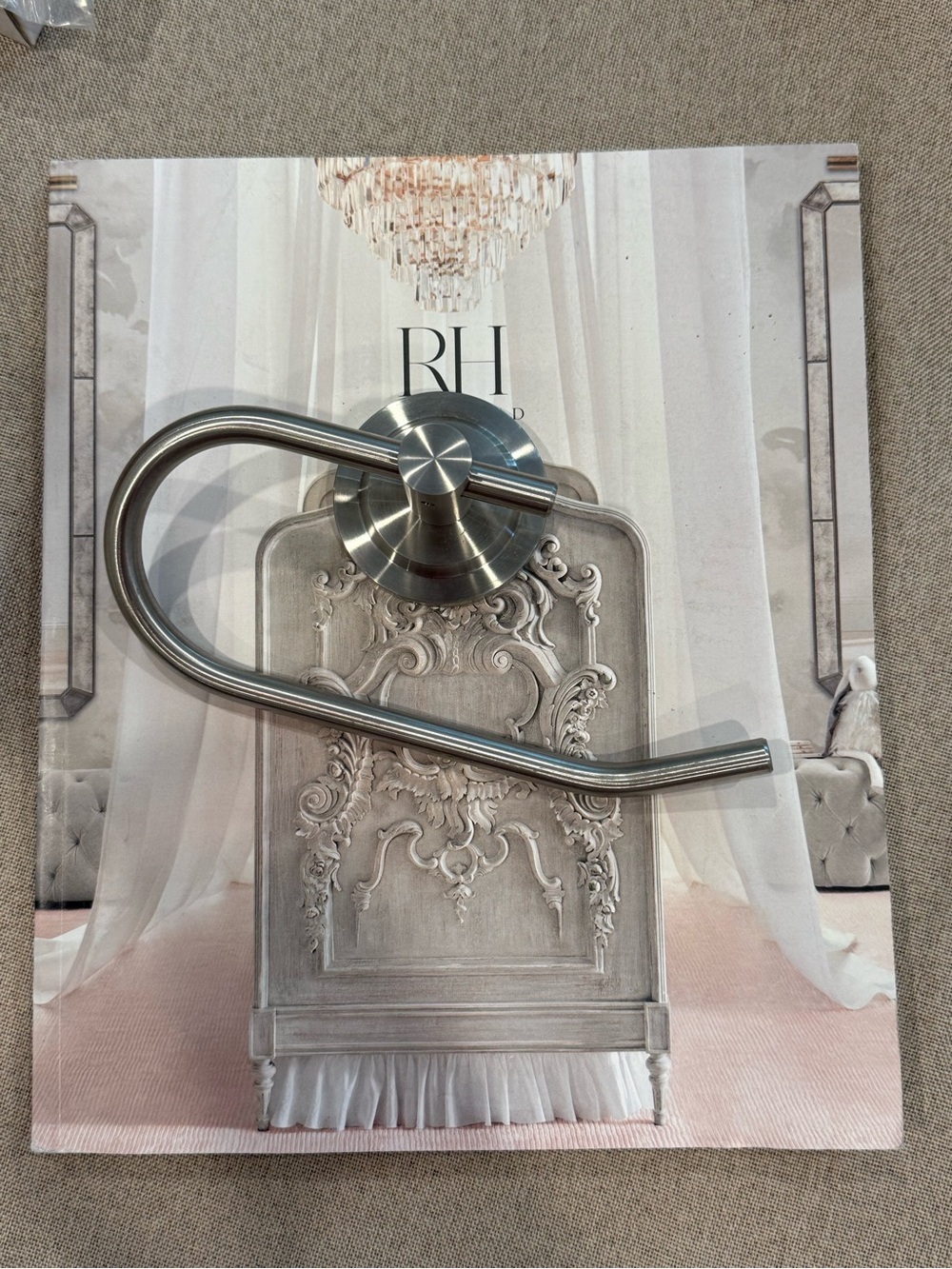 Restoration Hardware Satin Nickel hand towel Wall Hook Spritz